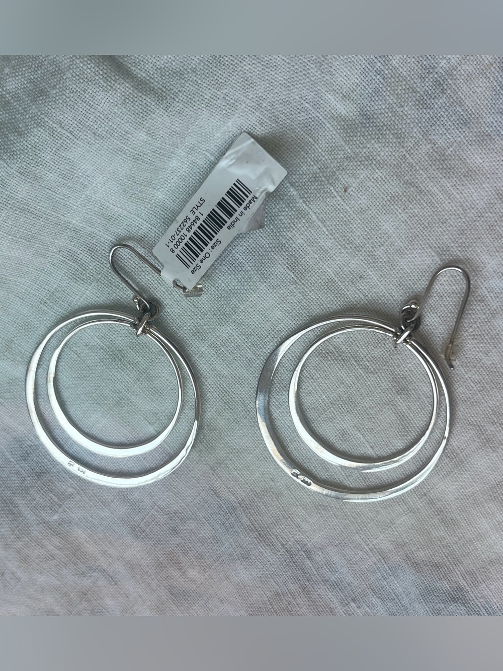 925 Banana Republic sterling silver Double-Hoop Drop Earrings